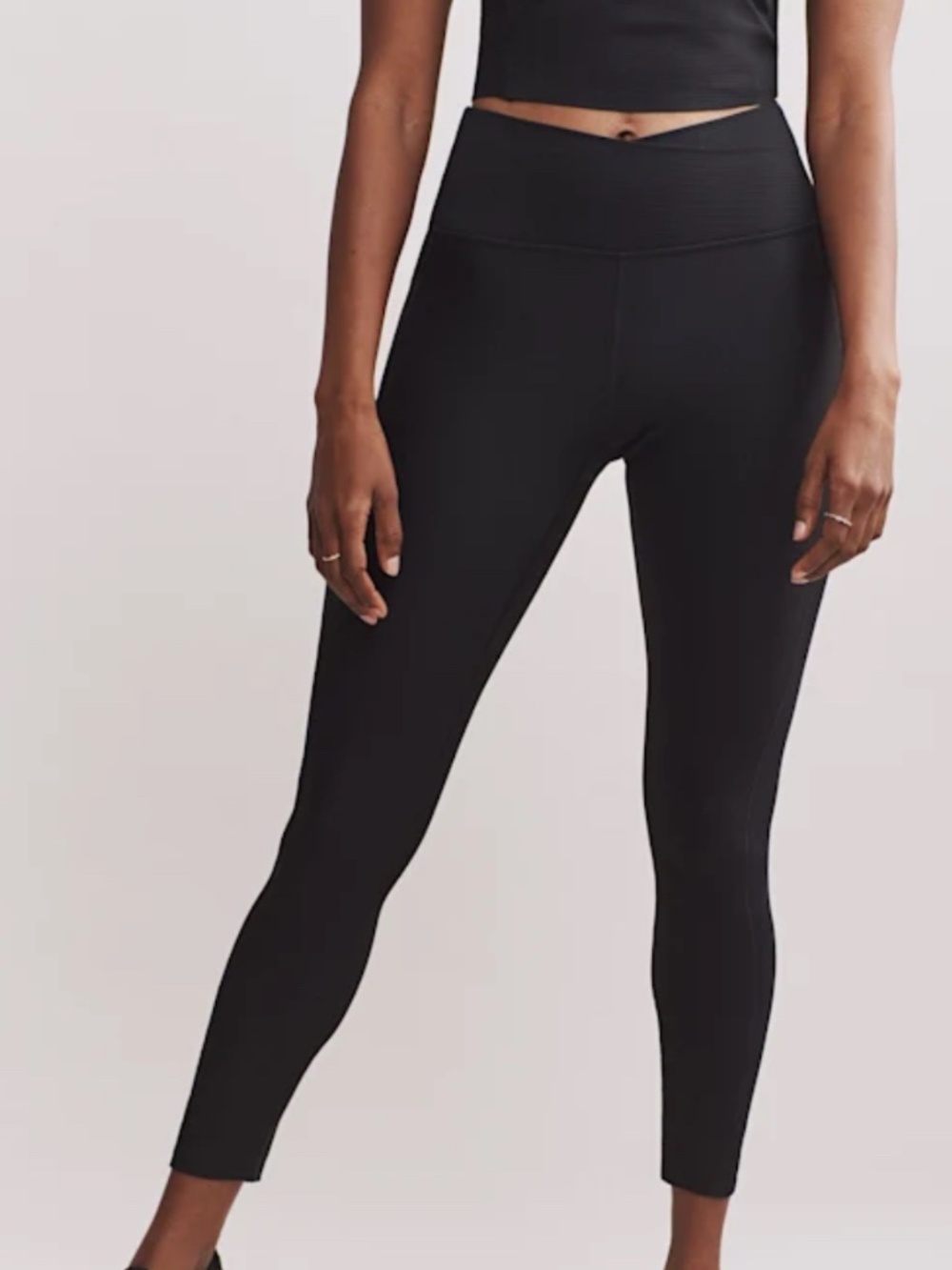 Rhône Ripple Pocket Leggings Black 25” S Small Black Perfect Cond Ribbed